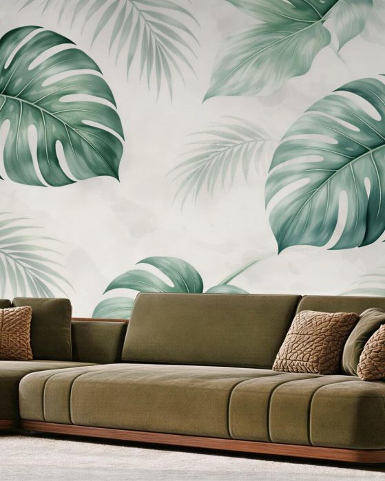 Fototapeten Monstera im subtilen Rhythmus