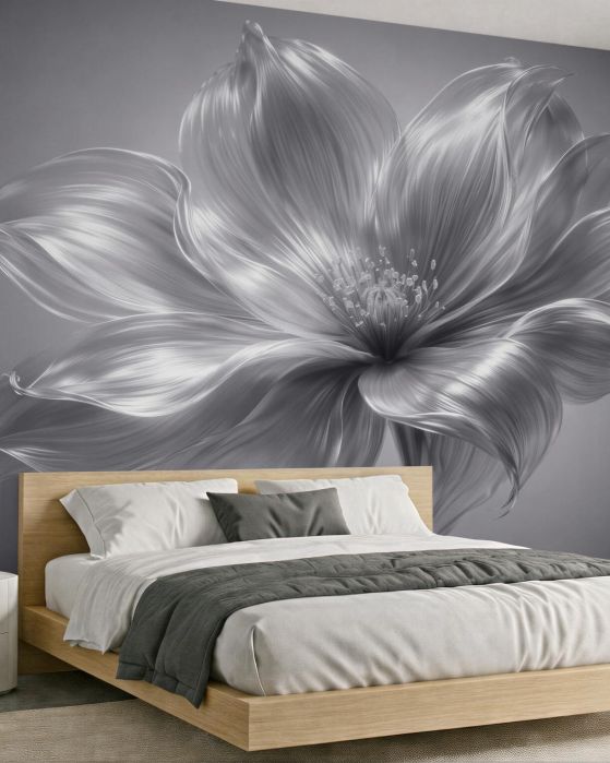 Fototapeten Silberne Blume der Eleganz