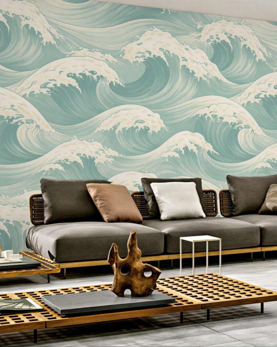 Fototapeten Türkise Wellen maritimer Harmonie
