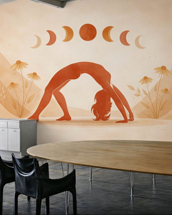 Fototapeten Yoga unter den Mondphasen