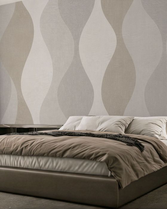 Fototapeten Wellige geometrische Harmonie in Beige
