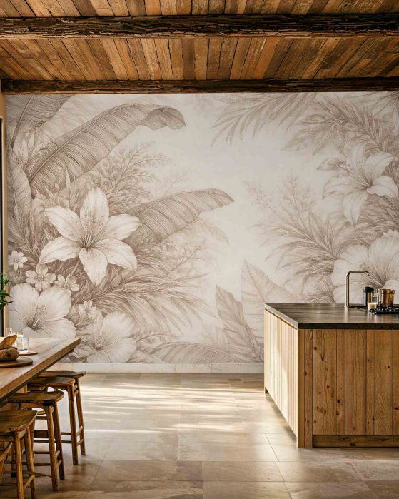 Fototapeten Beige tropische Eleganz