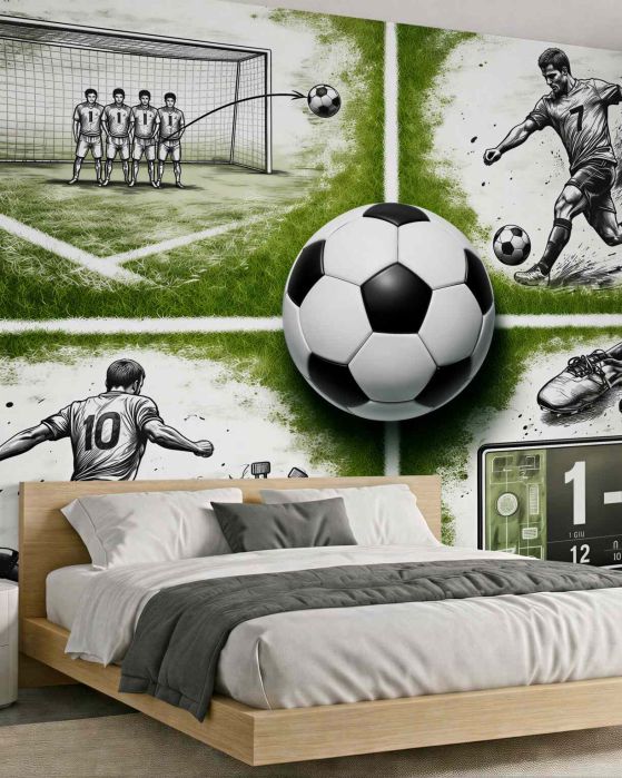 Fototapeten Fußballleidenschaft auf dem Rasen