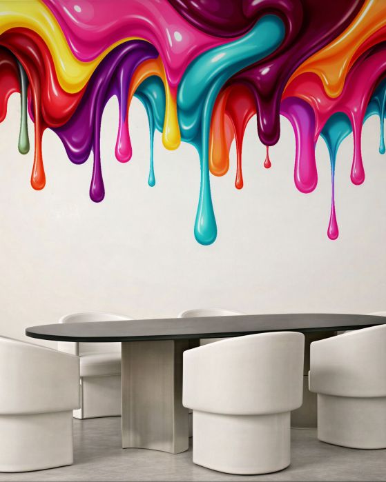 Fototapeten Bunte herabfließende Farben