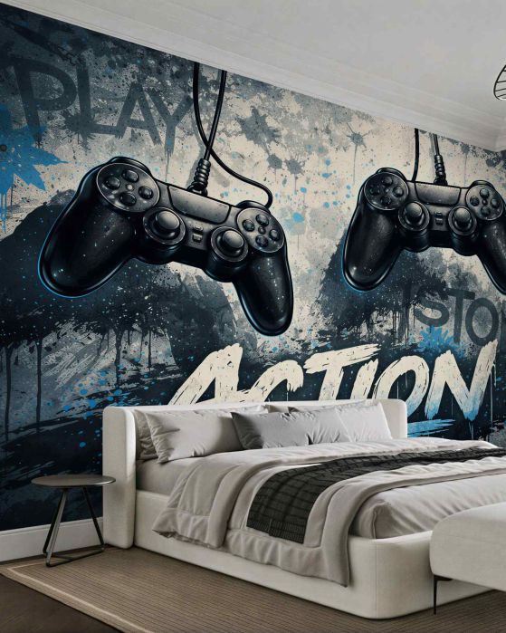 Fototapeten Gaming-Controller im urbanen Stil