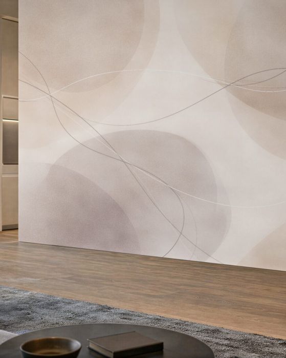 Fototapeten Beige Abstraktion mit Kreisen