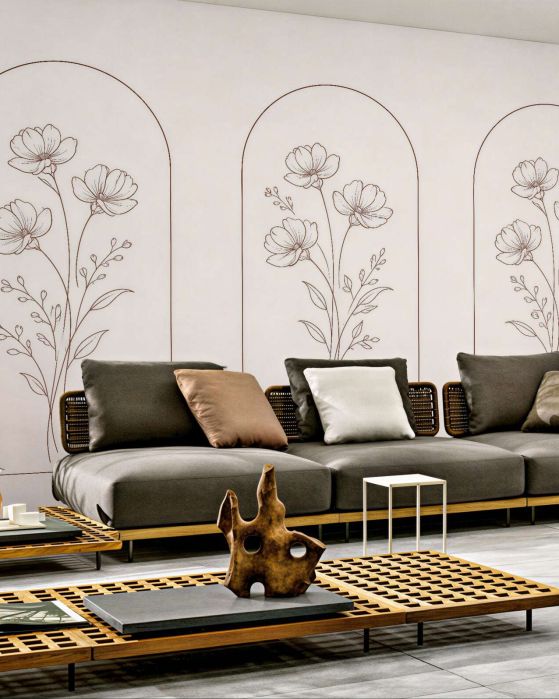 Fototapeten minimalistische Blumen in Arkaden