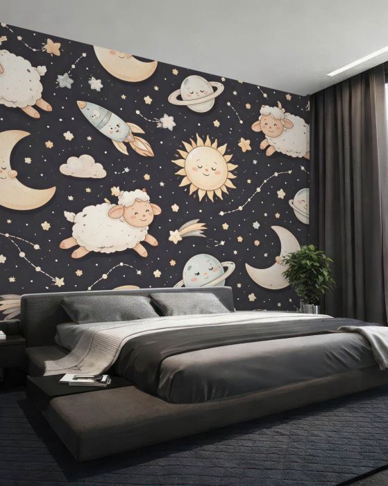 Fototapeten Kosmische Schäfchen zur Guten Nacht