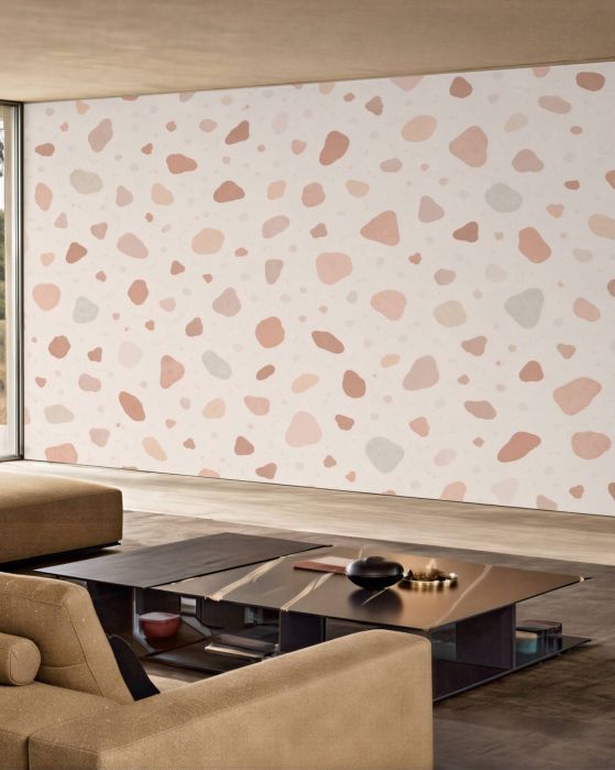 Fototapeten Pudriges Pastell-Terrazzo
