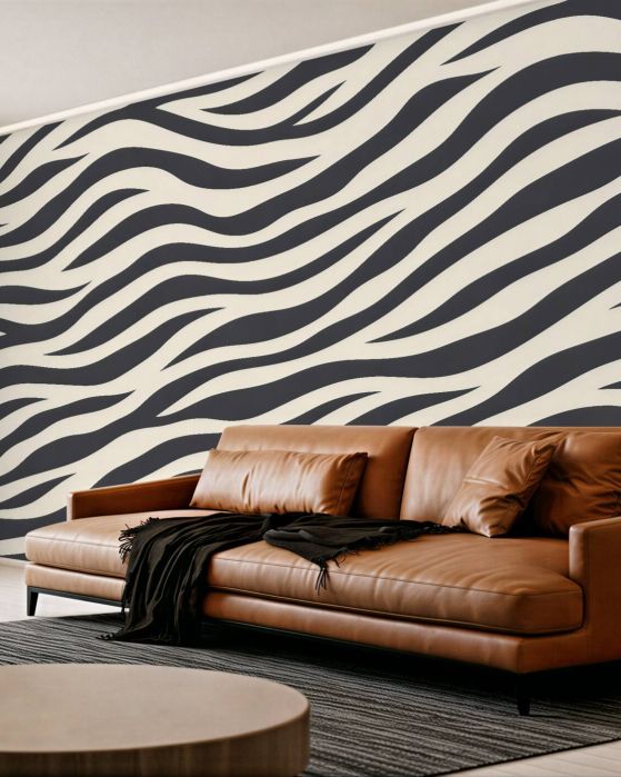 Fototapeten Schwarz-weiße Zebrawellen