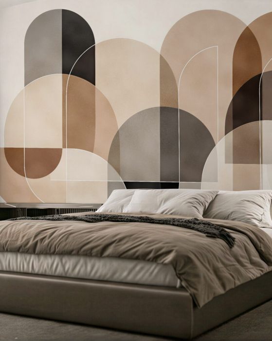 Fototapeten Geometrische Harmonie beiger Formen