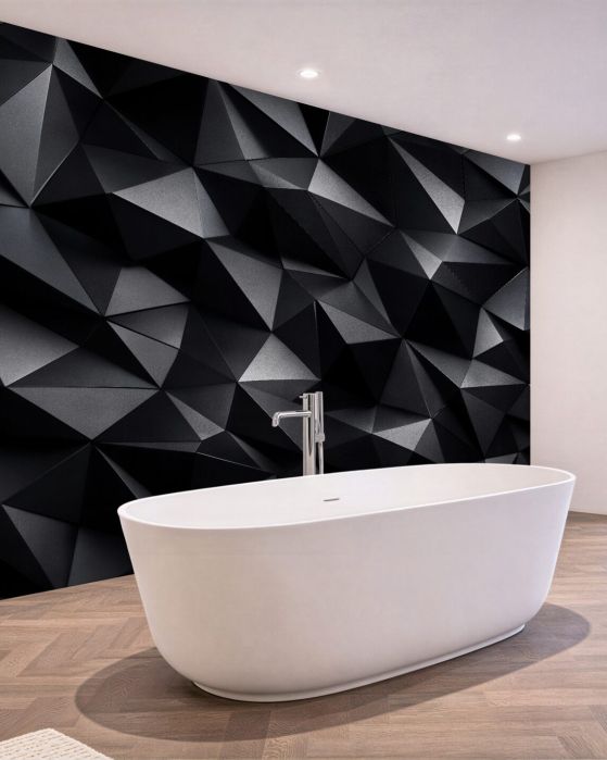 Fototapeten Schwarze geometrische 3D-Formen
