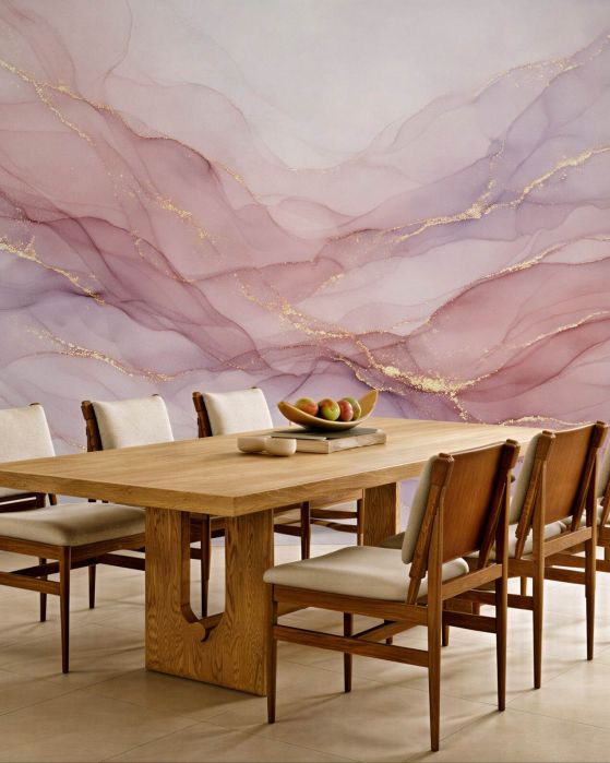 Fototapeten Pudriger Schleier mit Gold