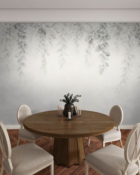 Fototapeten Zarte silbrige Zweige Minimalismus