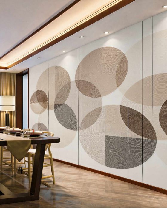 Fototapeten Beige Kreise in moderner Harmonie