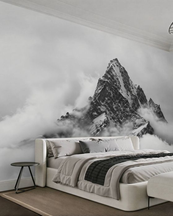 Fototapeten Berggipfel in den Wolken