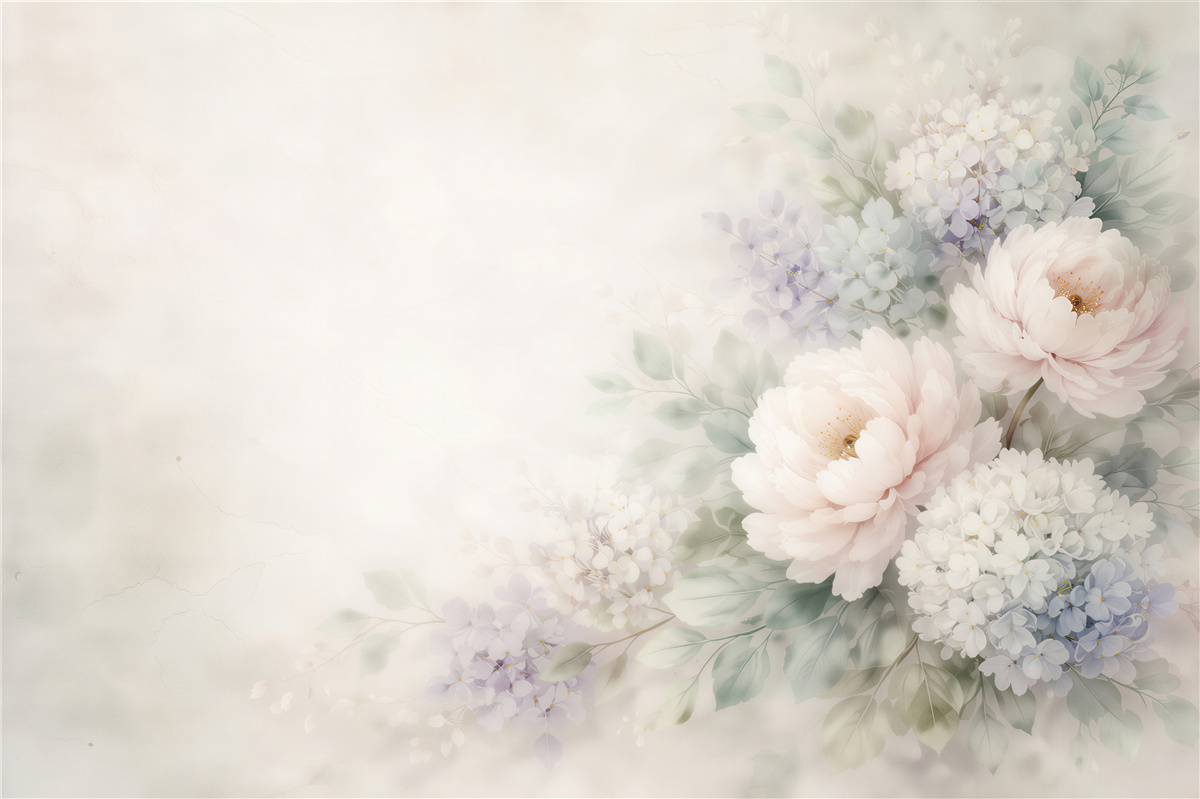 Fototapeten Pastellblumen in subtillem Glanz