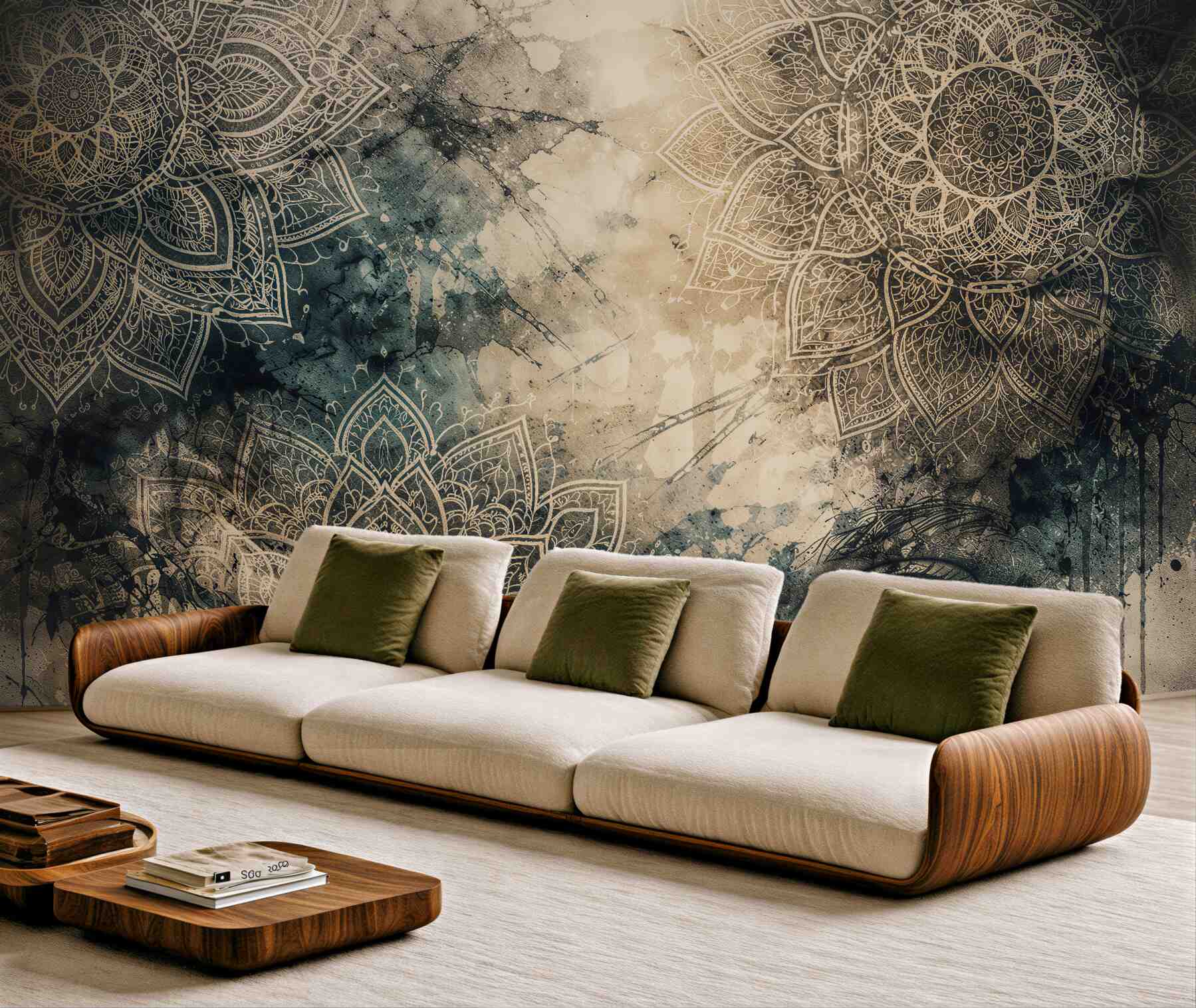 Fototapeten Orientalische Mandala mit geheimnisvollem Blick