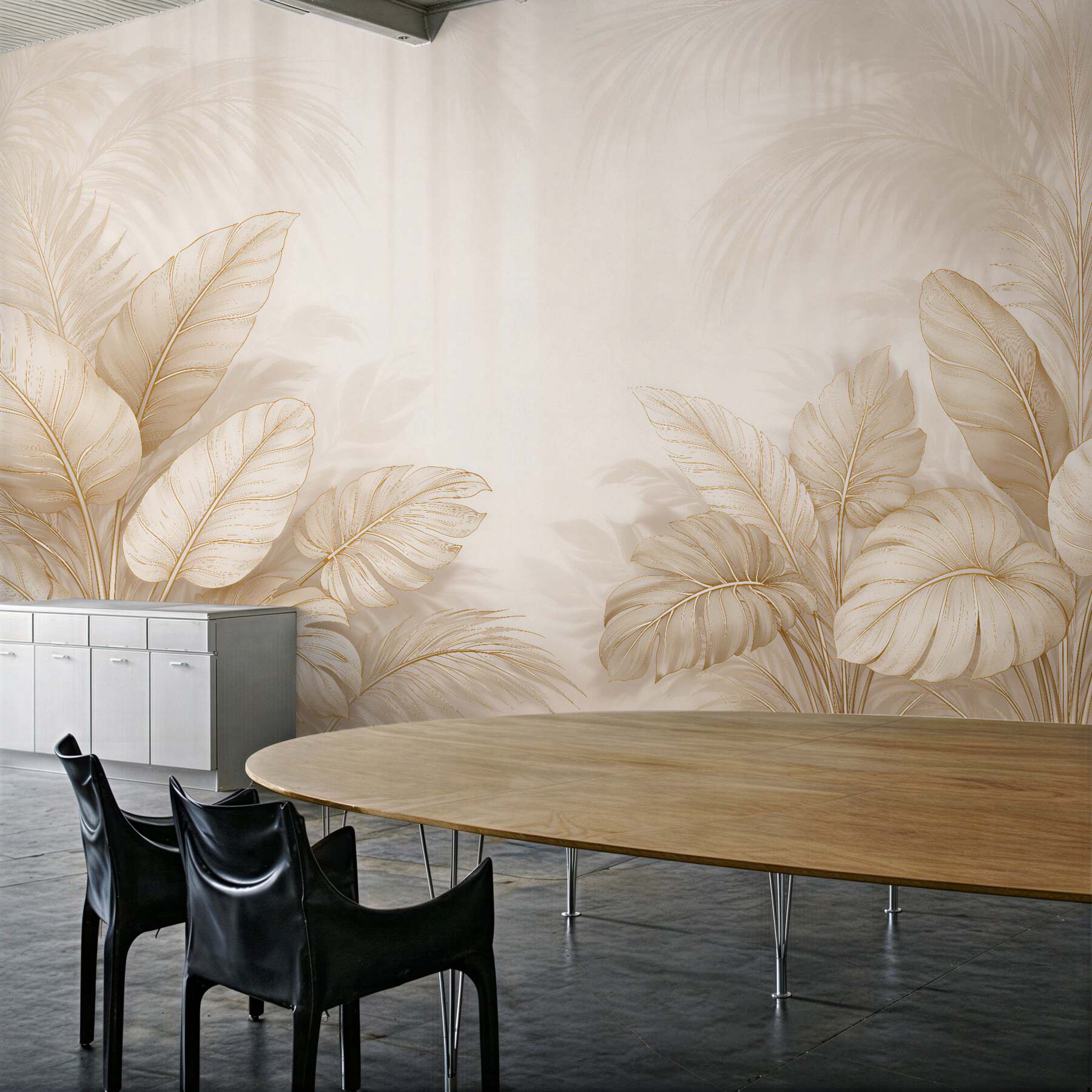 Fototapeten Goldene Blätter in tropischer Eleganz