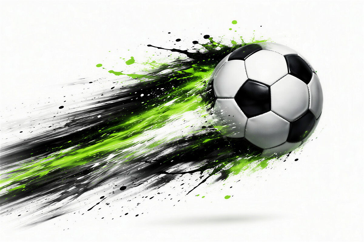 Fototapeten Dynamischer Ball im grünen Leuchten