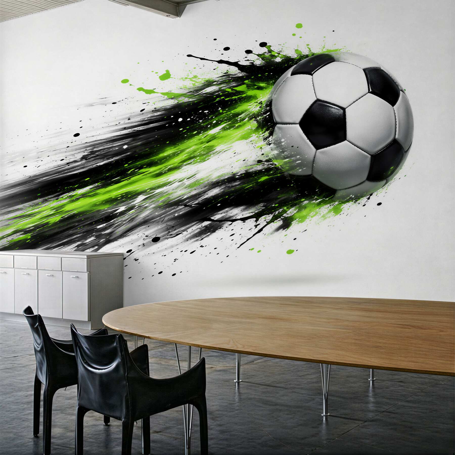 Fototapeten Dynamischer Ball im grünen Leuchten
