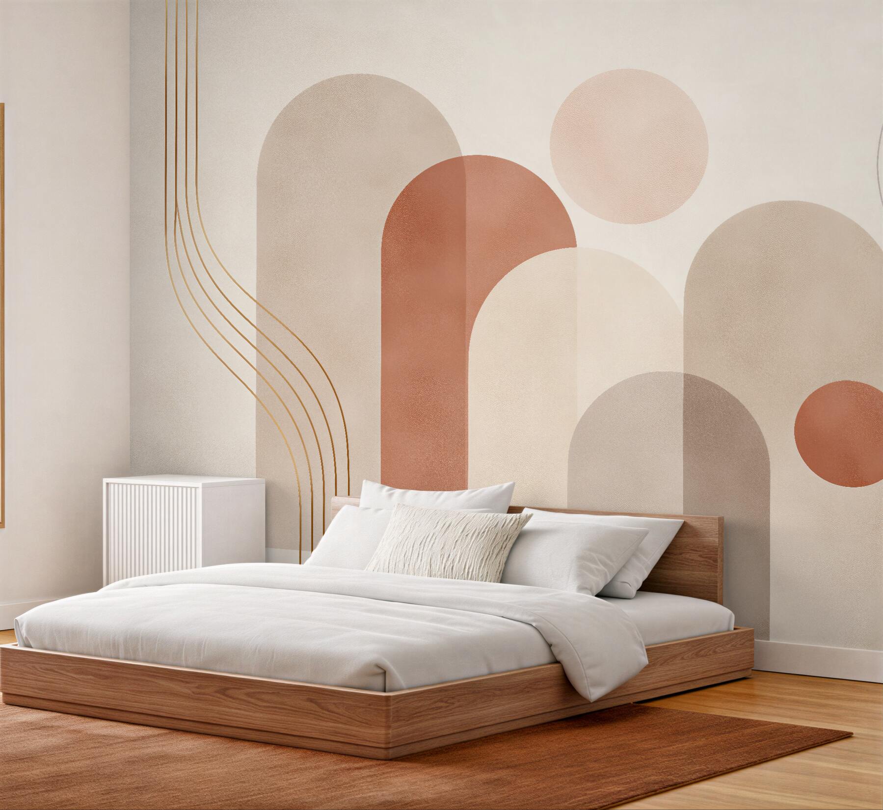 Fototapeten Minimalistische Bögen und Kreise