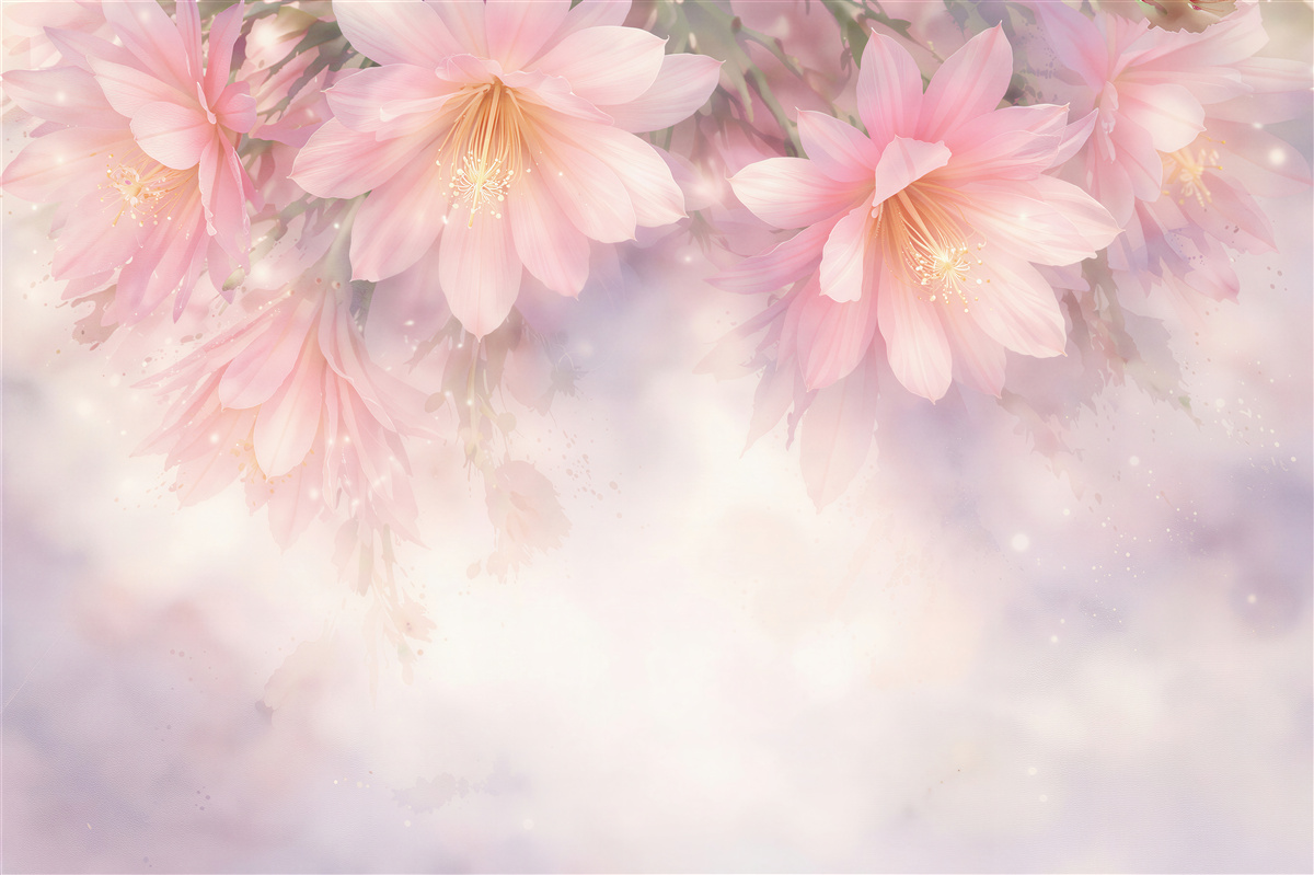 Fototapeten Rosa Blumen im pastellfarbenen Schimmer