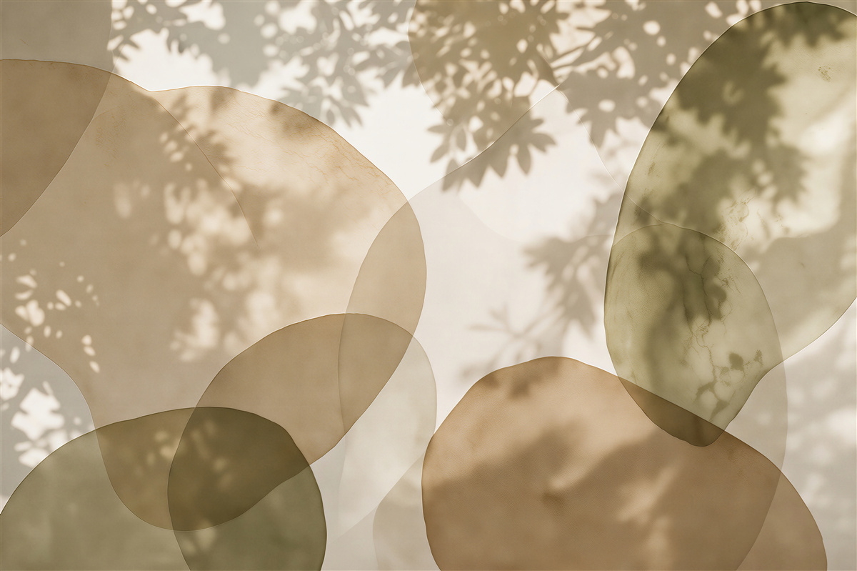 Fototapeten Organische Schatten und beige Formen