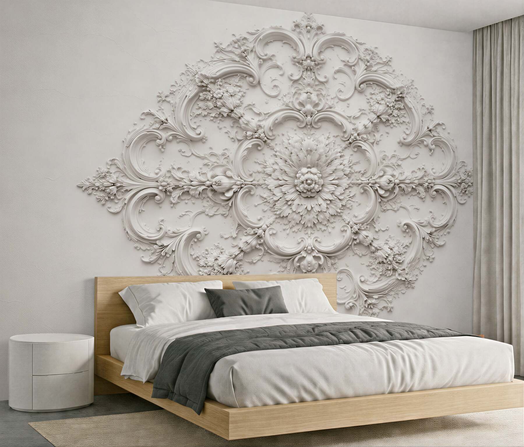 Fototapeten Weiße Ornamentik palastartiger Eleganz