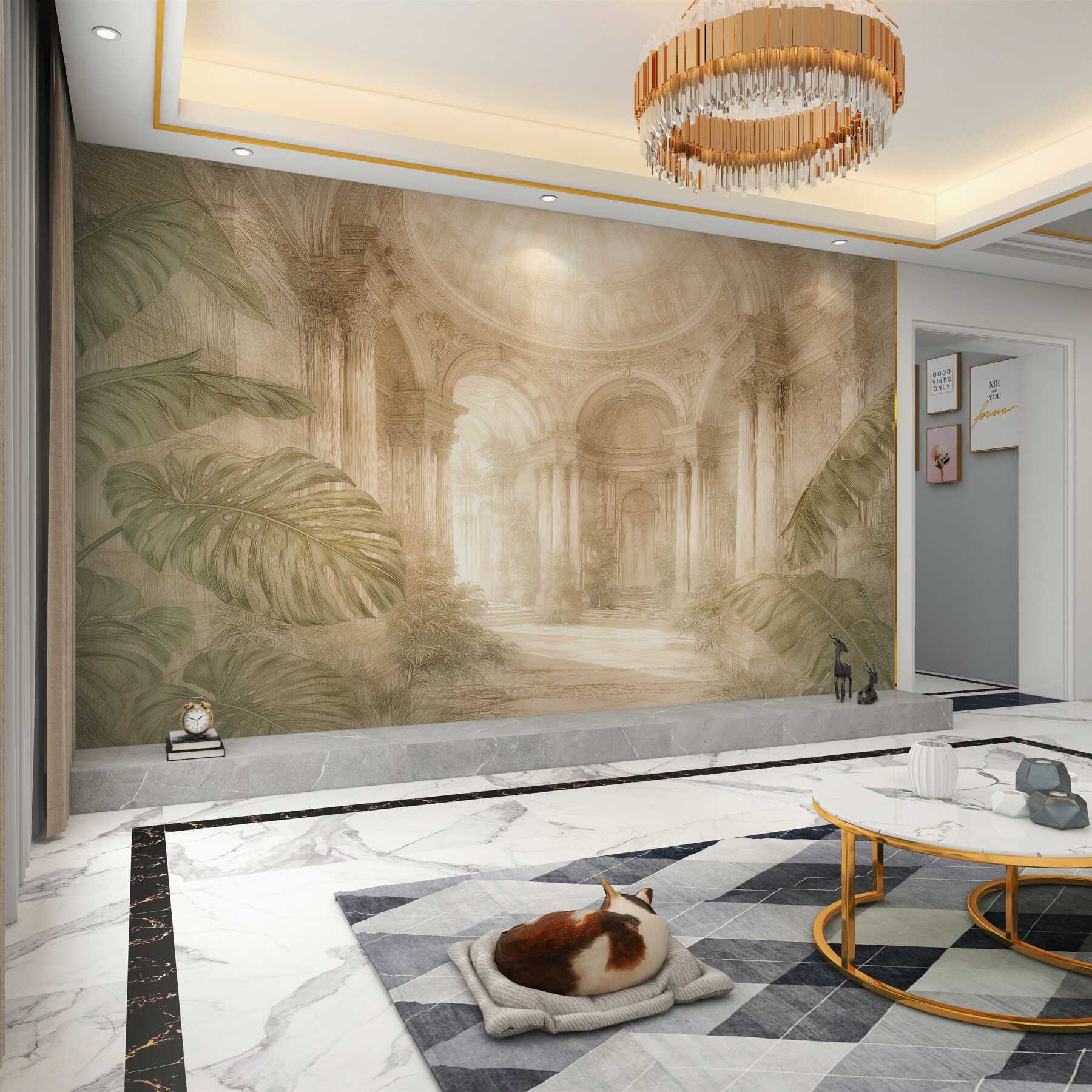 Fototapeten Palastinterieur in strahlender Eleganz