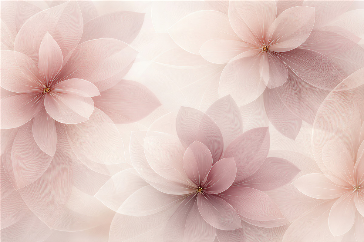 Fototapeten Zarte Blumen in Rosa