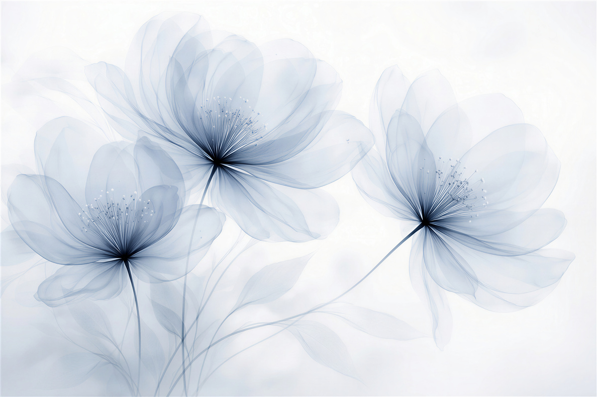 Fototapeten Ätherische blaue Blumen