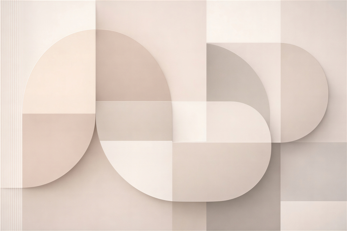 Fototapeten Beige Geometrie mit Halbkreisen