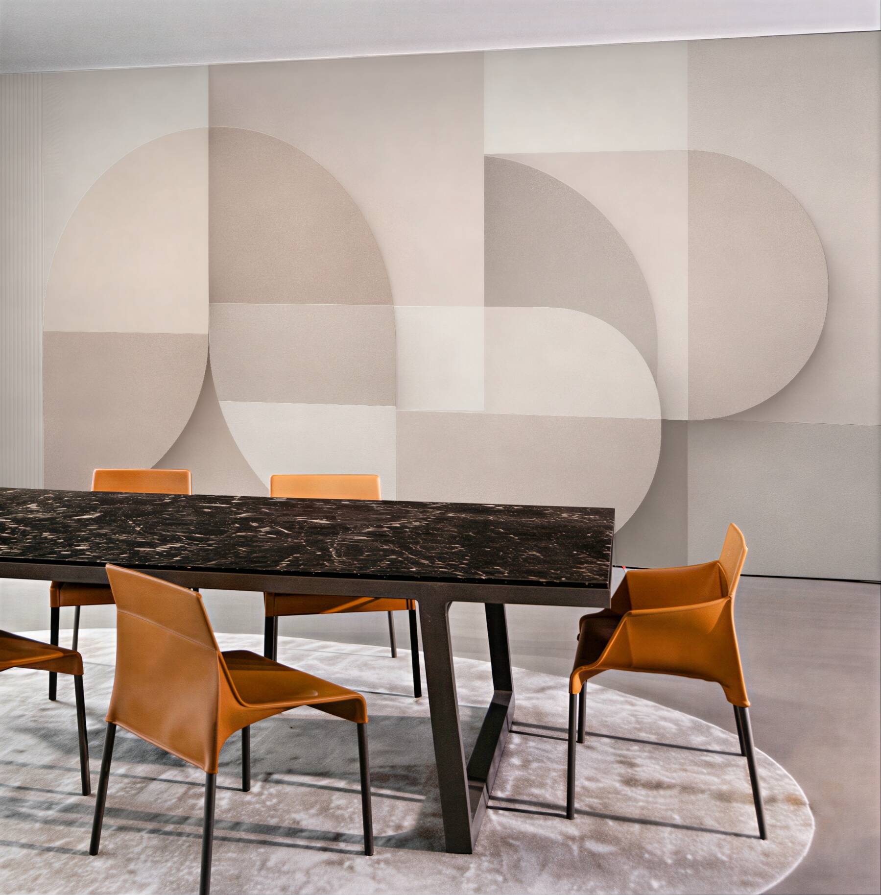 Fototapeten Beige Geometrie mit Halbkreisen