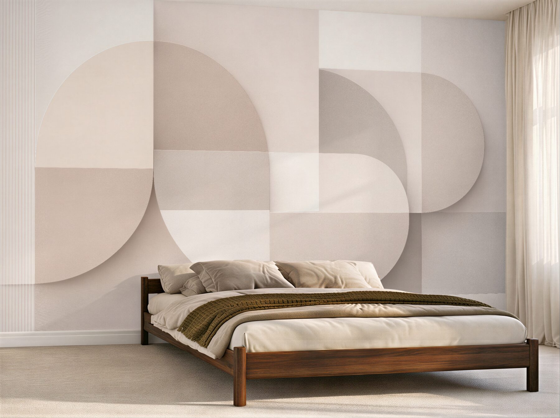 Fototapeten Beige Geometrie mit Halbkreisen