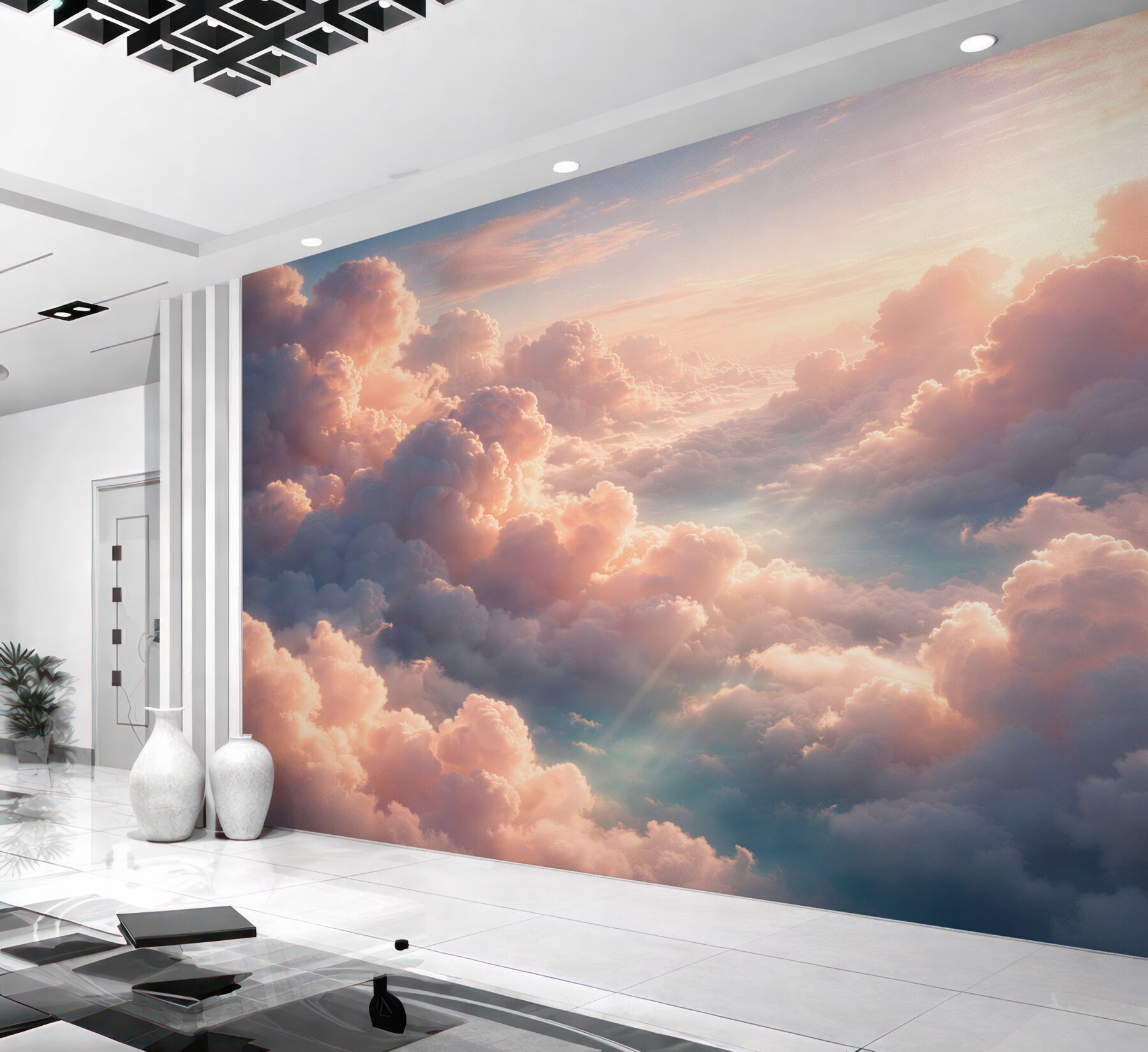 Fototapeten Rosenfarbene Wolken im Morgengrauen