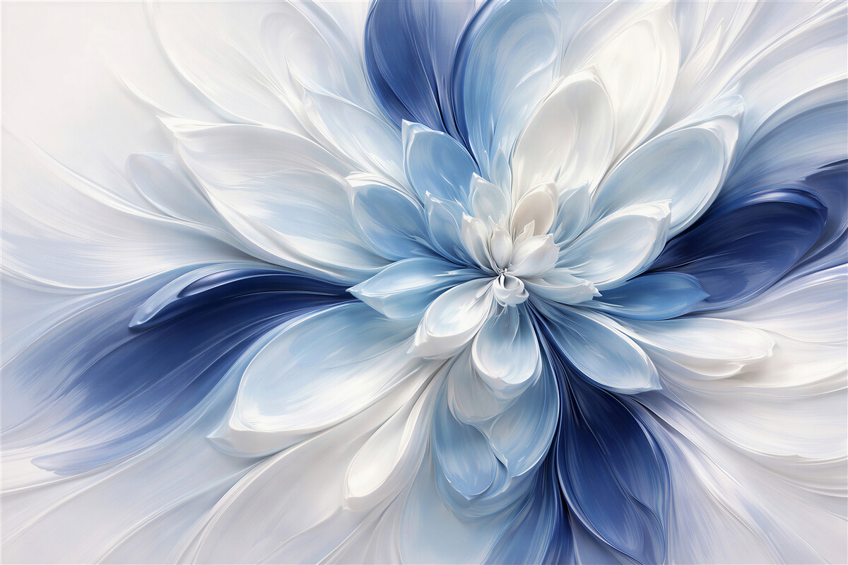 Fototapeten Blaue Blüte der Abstraktion