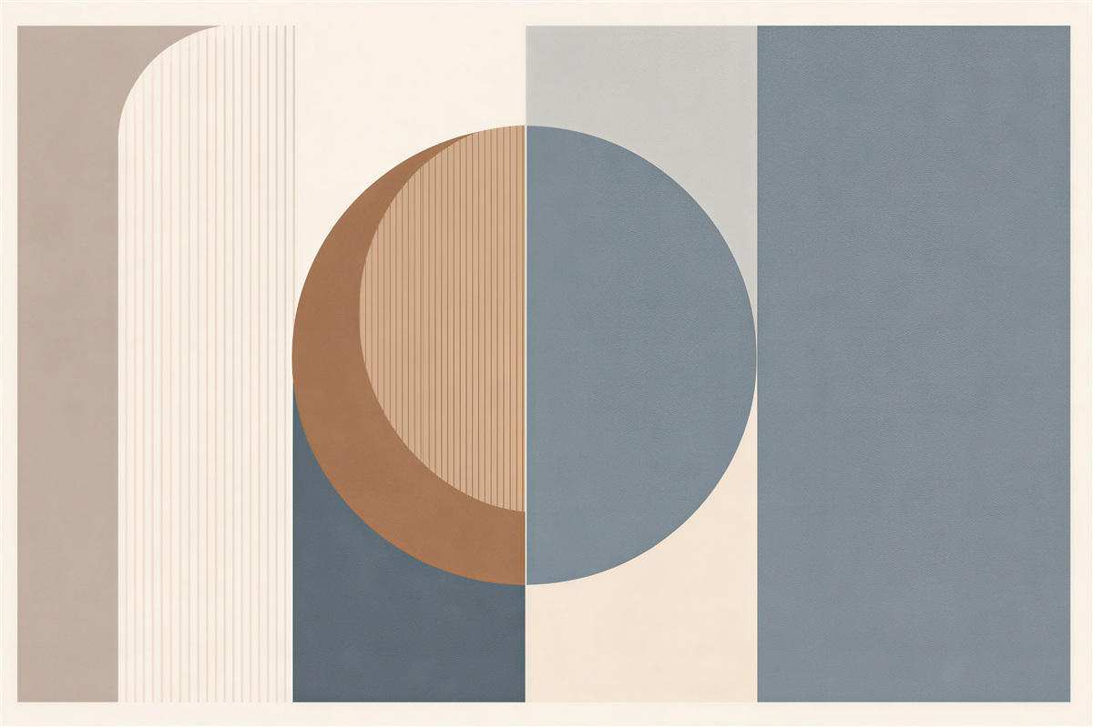 Fototapeten Geometrische Harmonie von Beige und Himmelblau