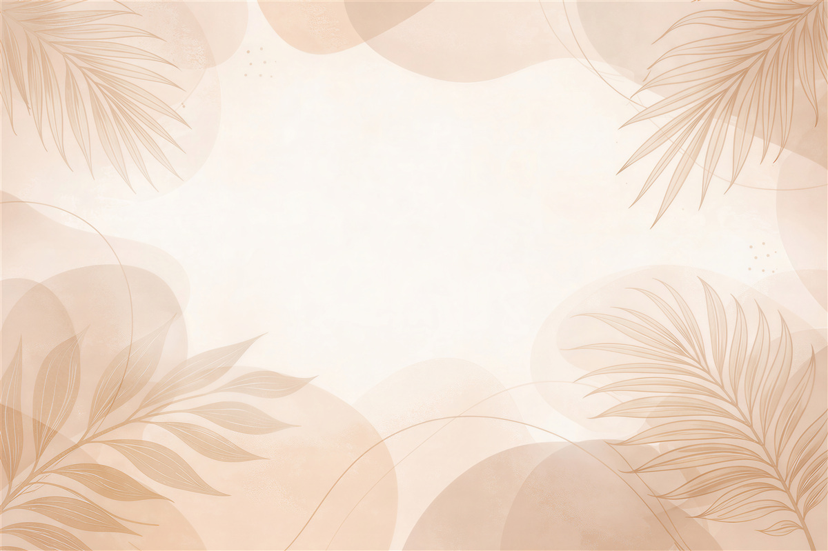 Fototapeten Beige Blätter auf modernem Hintergrund