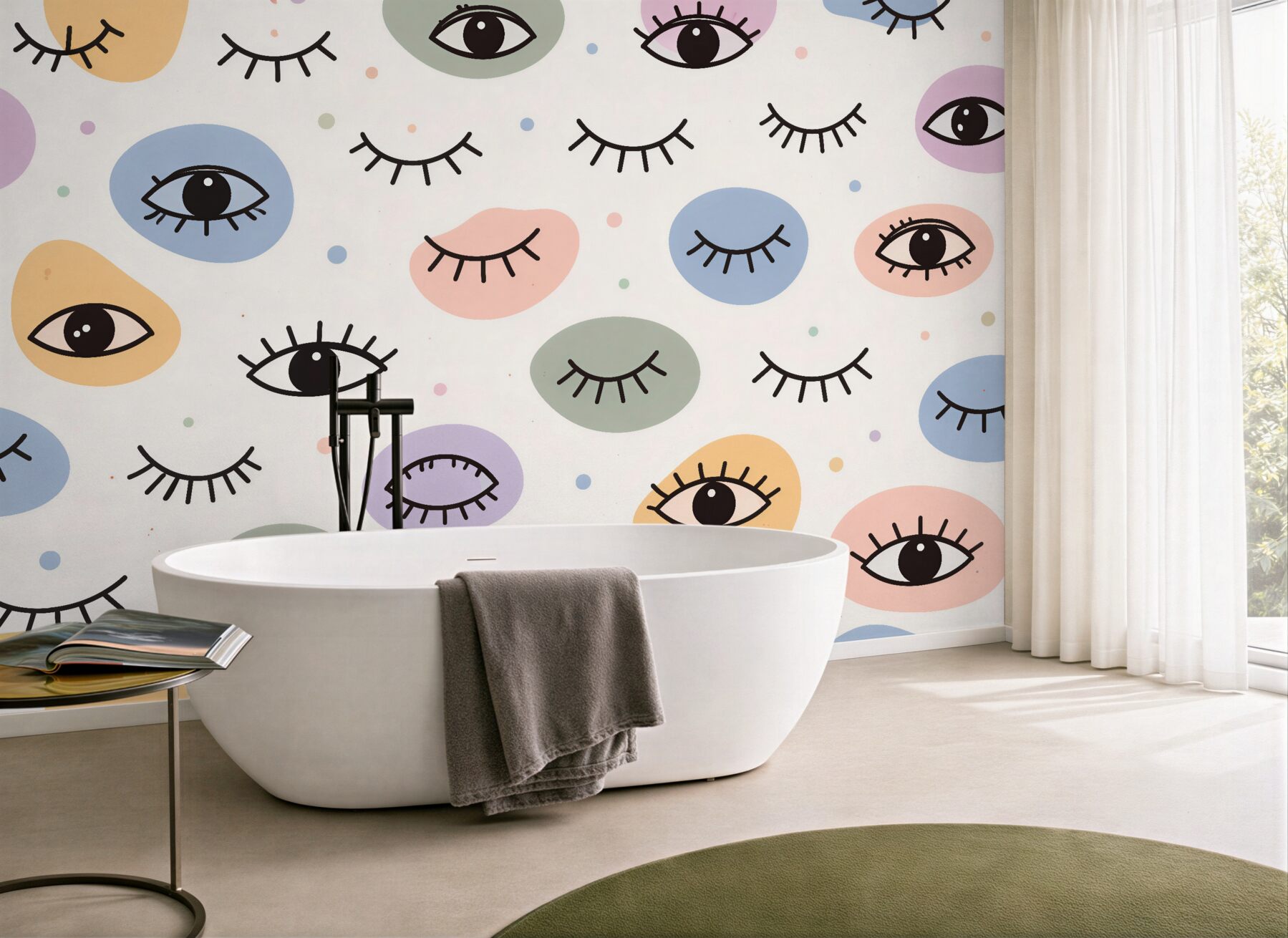 Fototapeten Pastellfarbene Boho-Augen