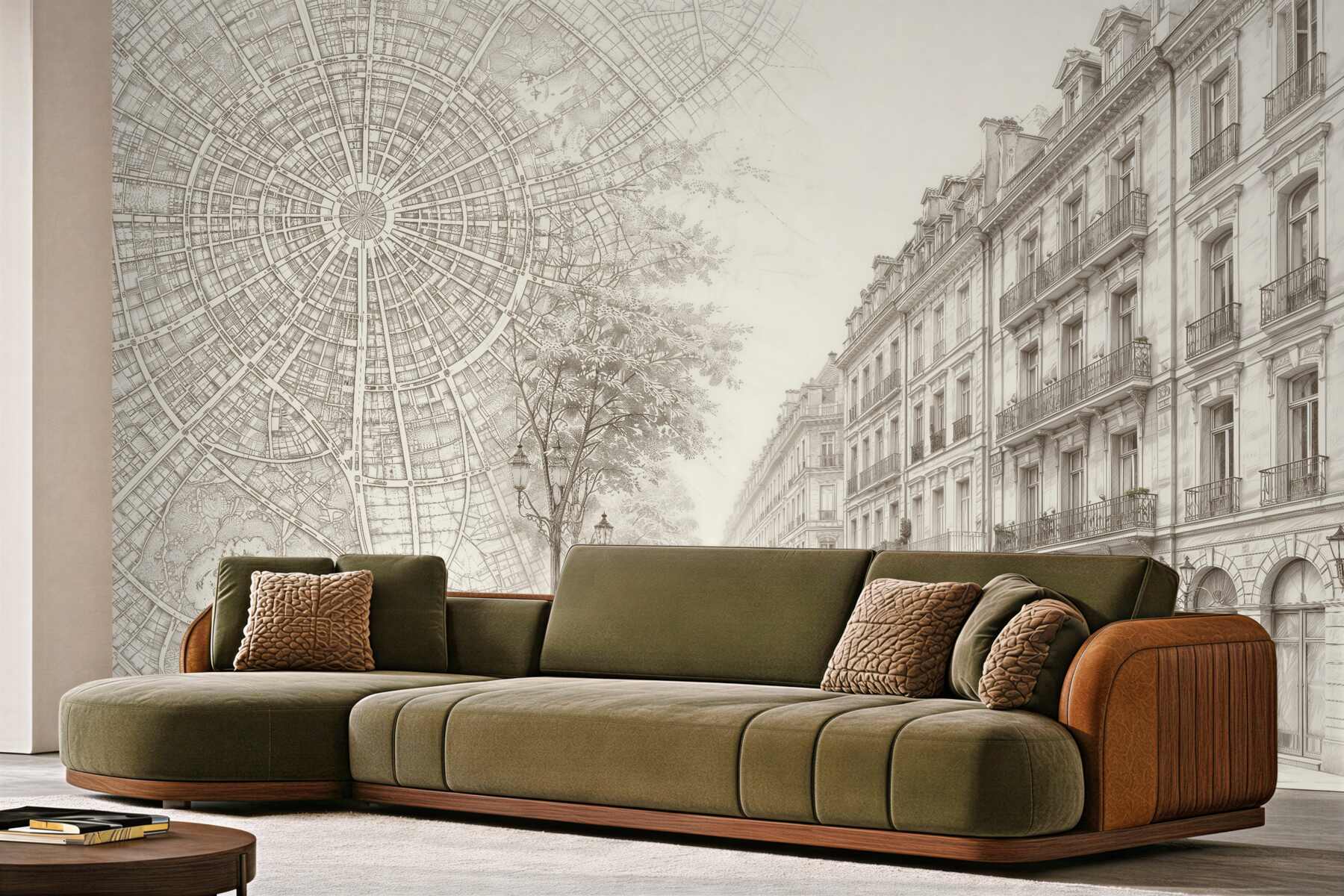 Fototapeten Elegante Straße und Stadtplan