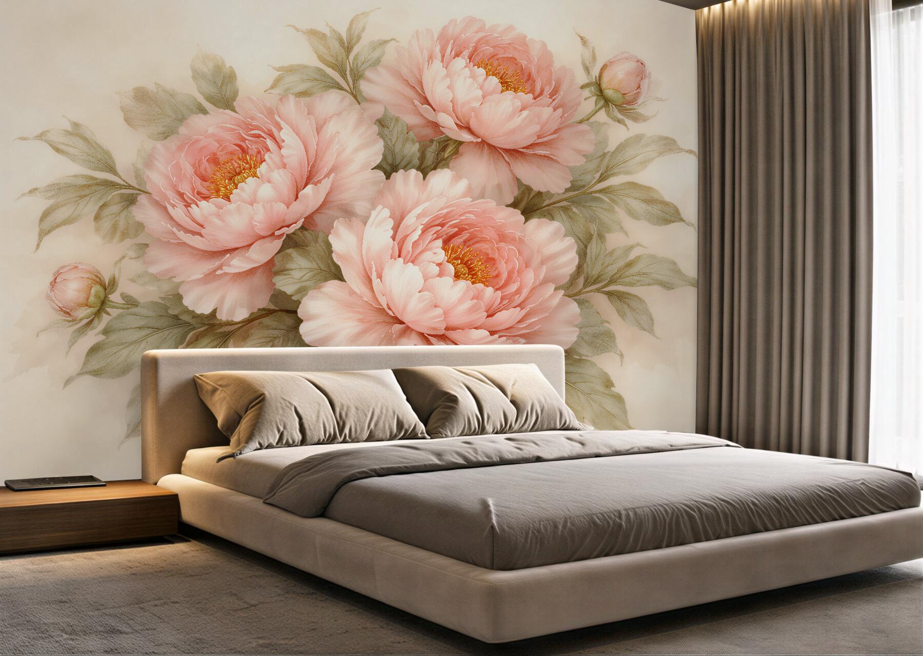 Fototapeten Pudrige Pfingstrosen in elegantem Bouquet