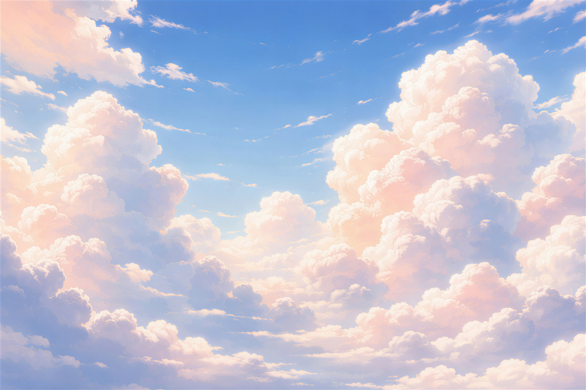 Fototapeten Märchenhafte Wolken im Morgengrauen