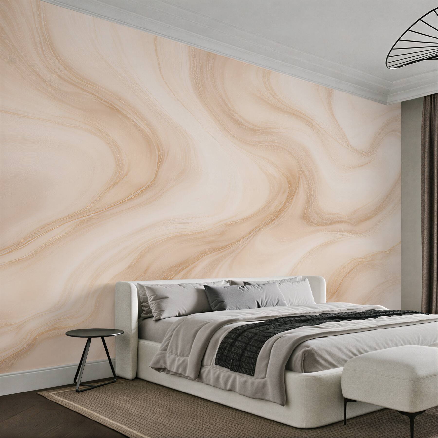 Fototapeten Cremiger Marmor mit sanfter Welle