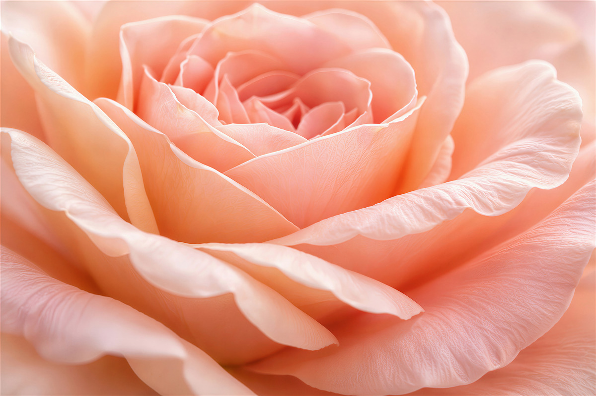 Fototapeten Puderrosa Rose im Makro