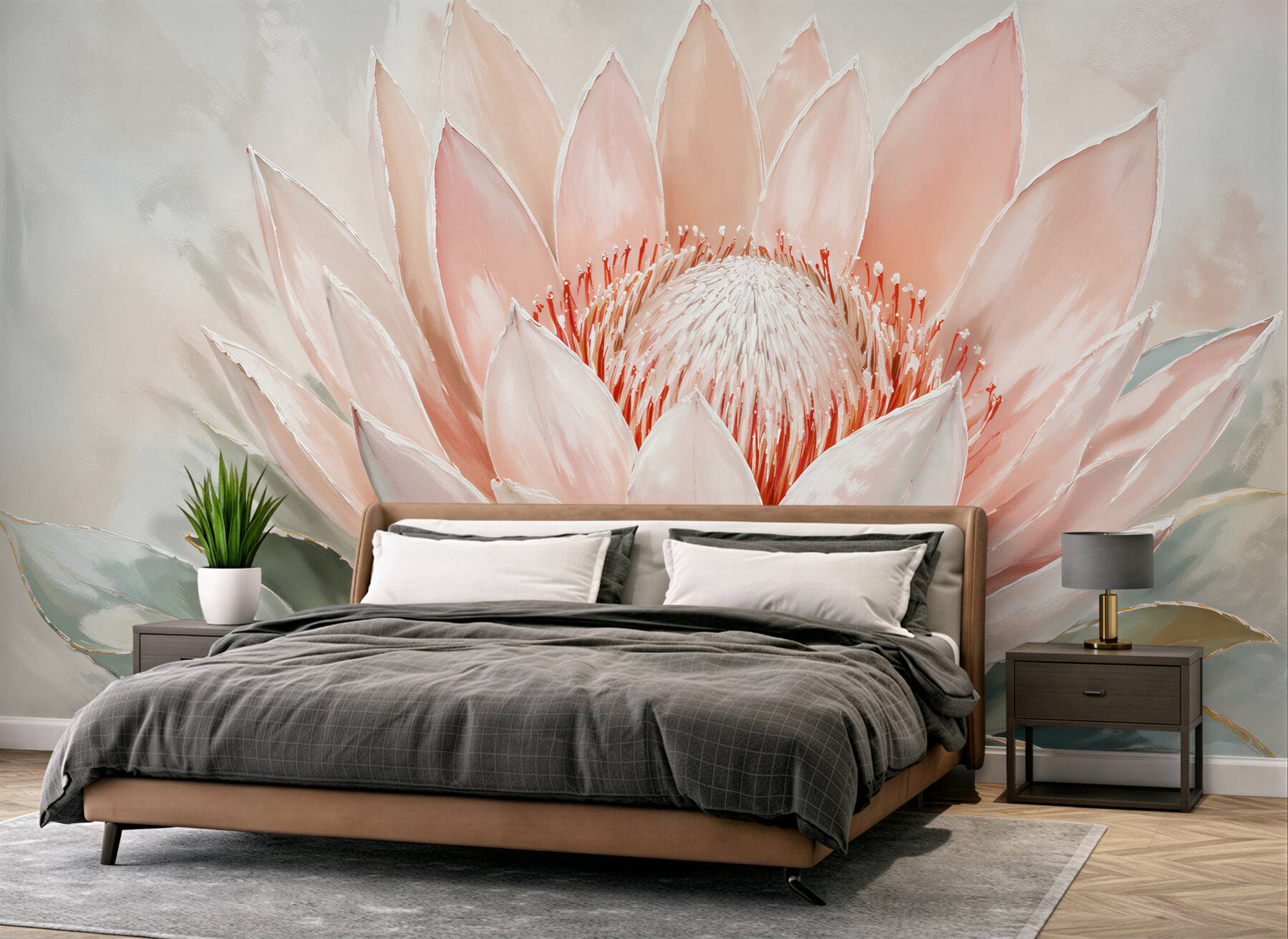 Fototapeten Pudrige Blume im subtilen Glanz