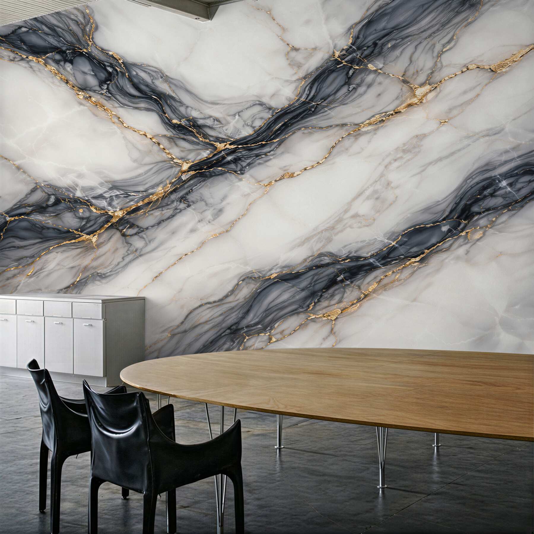 Fototapeten Marmor mit schwarzem Gold