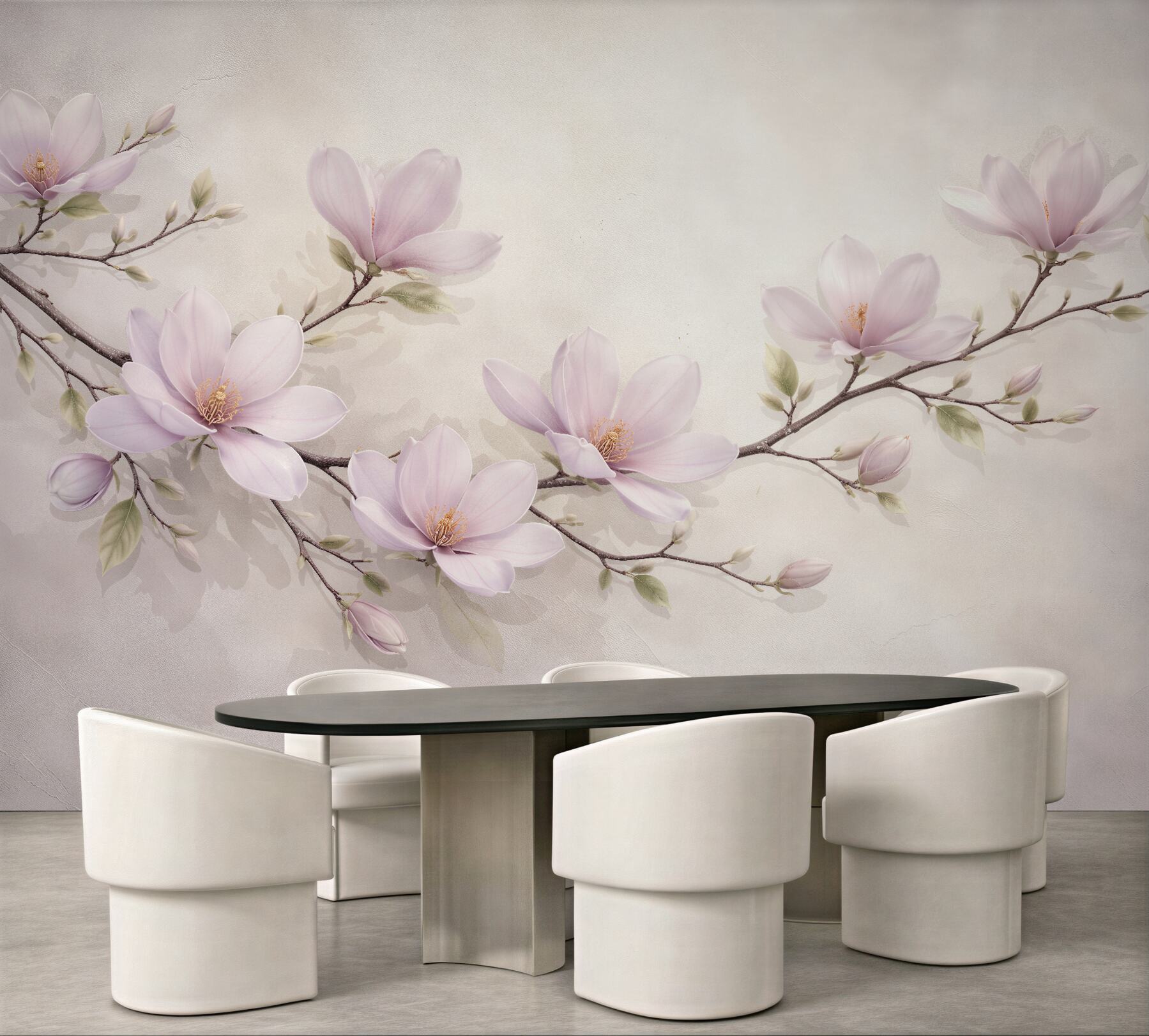 Fototapeten Pudrige Magnolienzweige