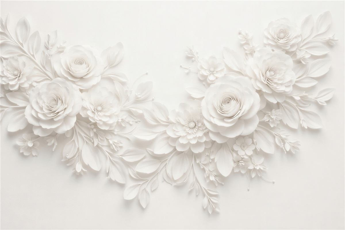 Fototapeten Weiße Rosen in elegantem Relief