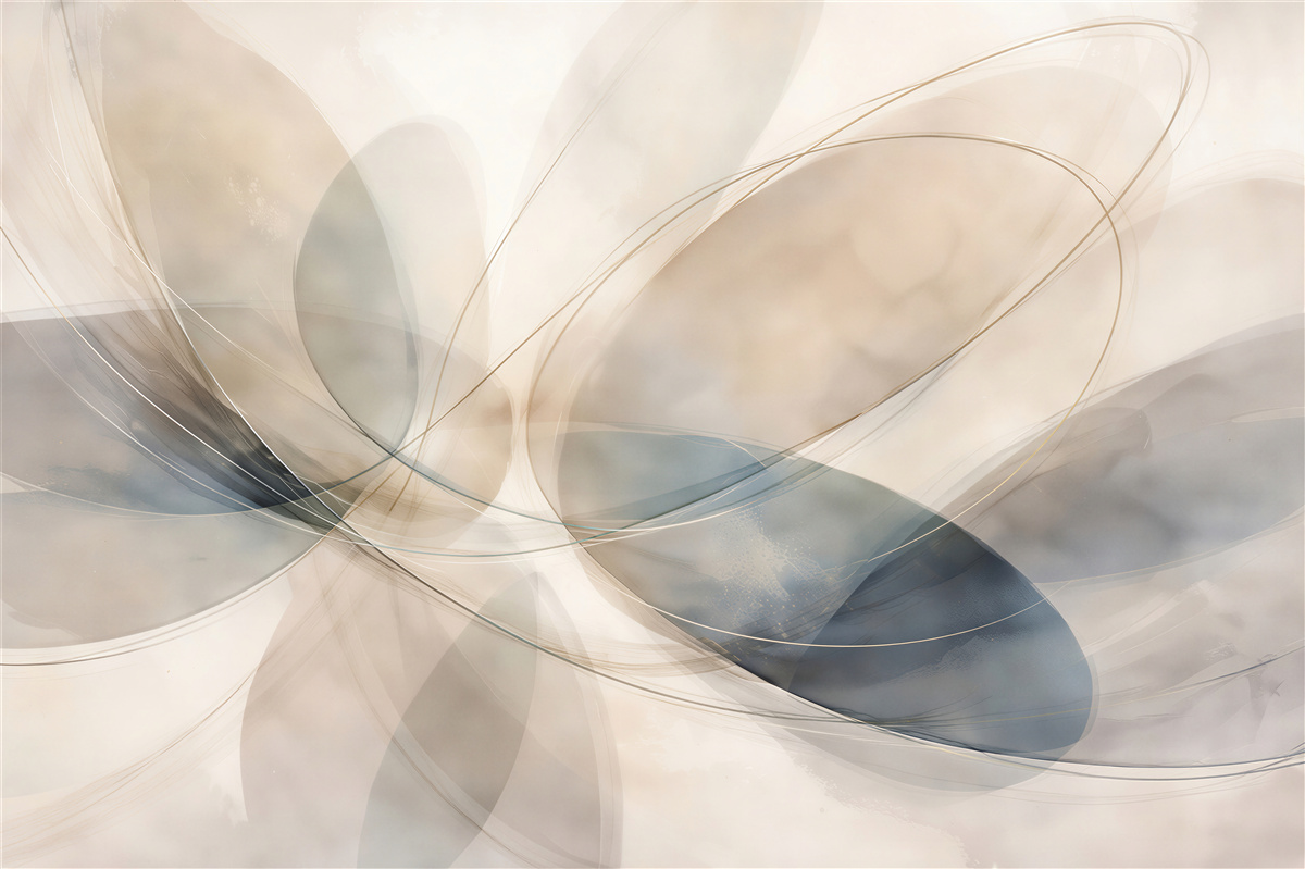 Fototapeten Subtile Abstraktion in Beige und Hellblau